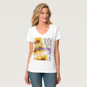 T-shirt Conception de mélange de tournesols (Devant entier)