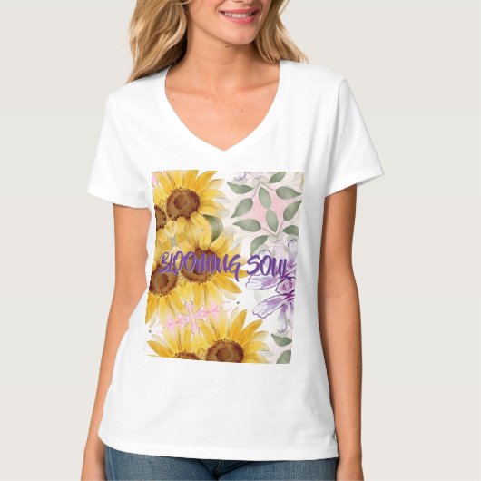 T-shirt Conception de mélange de tournesols (Devant)