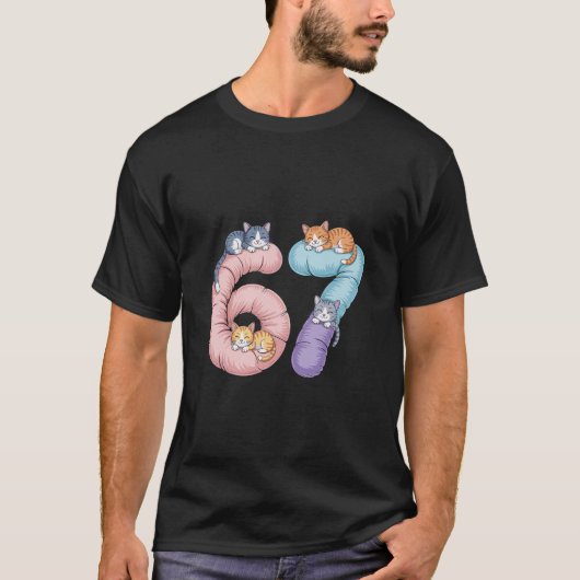T-shirt Conception de mème de chat mignon 67 (Devant)