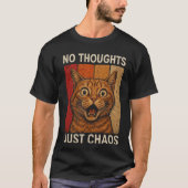 T-shirt Conception de mème de chat orange Chaos sans pensé (Devant)