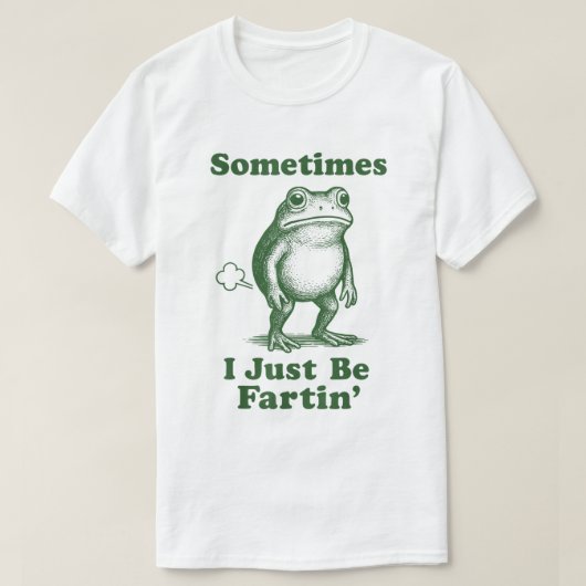 T-shirt Conception de mème de grenouille qui péte drôle (Design devant)