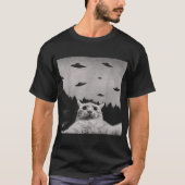 T-shirt Conception de mème de rencontre de chat OVNI (Devant)