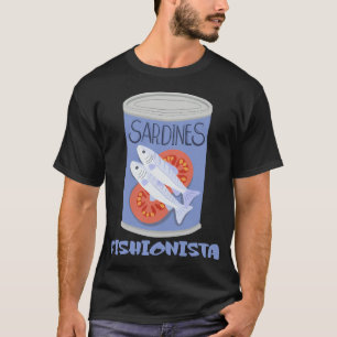 T-shirt Conception de mème drôle de mode de boîte de sardi