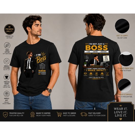 T-shirt Conception de mentalité de patron | Graphique de l