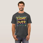 T-shirt Conception de message de fin de partie rétro pour (Devant entier)