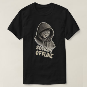 T-shirt Conception de mode féline minimaliste socialement