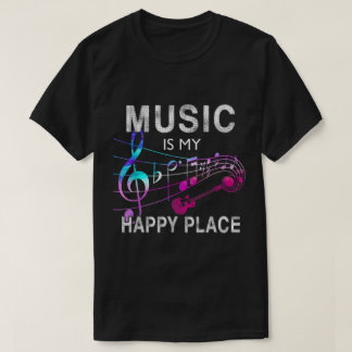 T-shirt Conception de mon endroit heureux de la musique