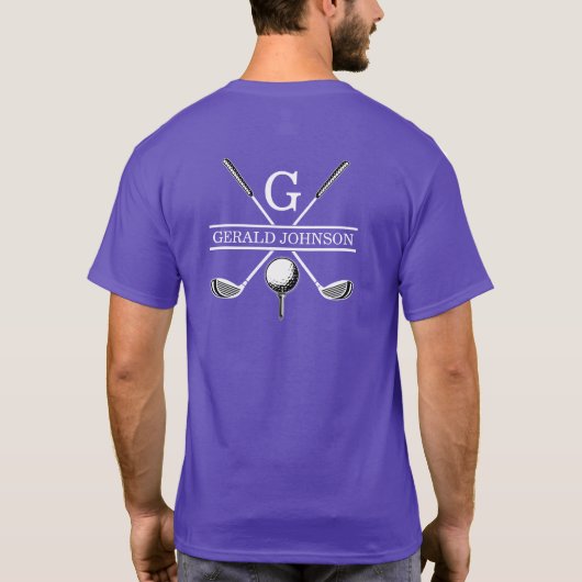 T-shirt Conception de monogramme de golf élégant (Dos)