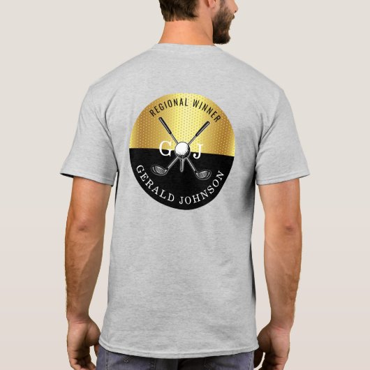 T-shirt Conception de monogramme de golf sur mesure (Dos)