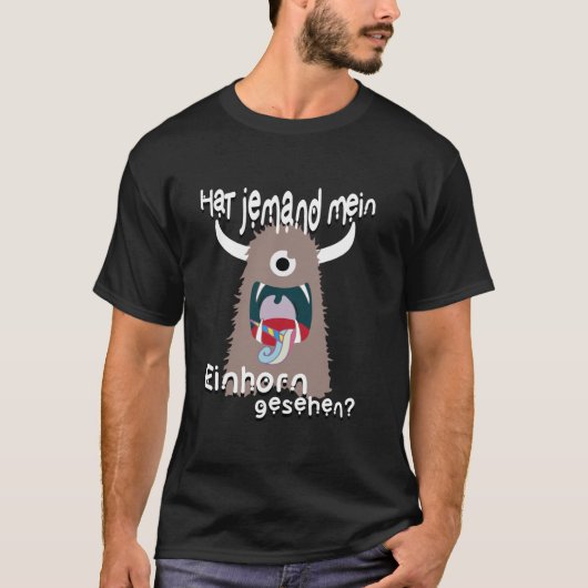 T-shirt Conception de monstre drôle avec licorne et dicton (Devant)