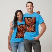 T-shirt Conception de mosaïque de phénix de feu néon (Unisexe)