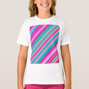 T-shirt Conception de motif à rayures arc-en-ciel vibrant