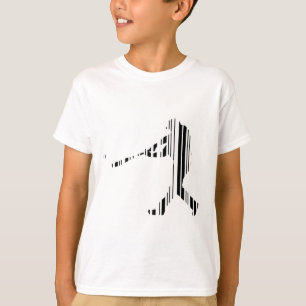 T-shirt Conception de motif de joueur de sport de code-bar
