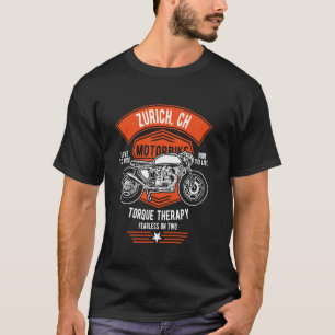 T-shirt Conception de moto rétro Zurich CH