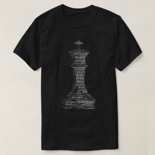 T-shirt Conception de mots d'art Roi d'échecs (Design devant)
