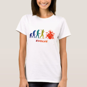 T-shirt Conception de musique en silhouette de l'évolution