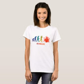 T-shirt Conception de musique en silhouette de l'évolution (Devant entier)