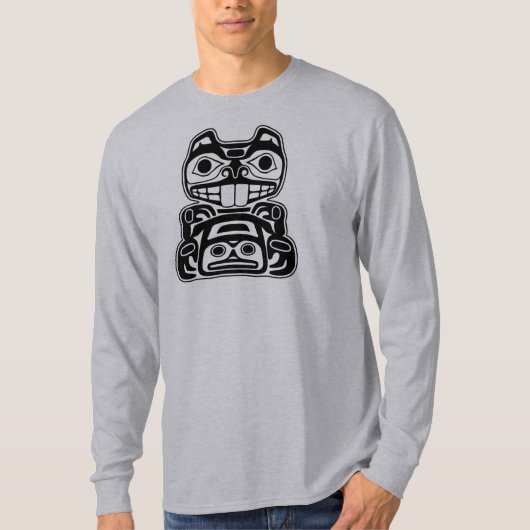 T-shirt Conception de Natif américain de castor (Devant)