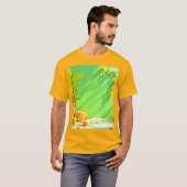 T-shirt Conception de nature morte vibrante orange vert (Devant entier)