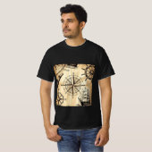 T-shirt Conception de navigation à boussole (Devant entier)