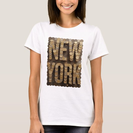 T-shirt Conception de NEW YORK en or moderne (Devant)
