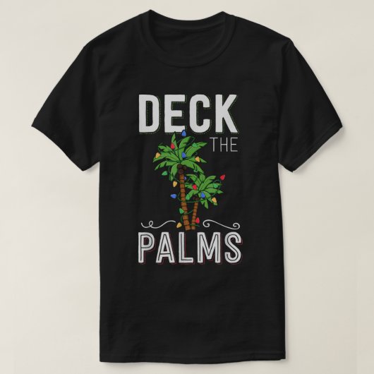 T-shirt Conception de Noël Deck the Palms (Design devant)