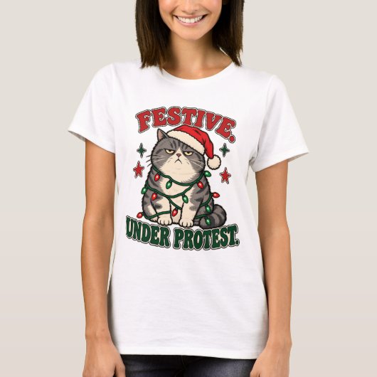 T-shirt Conception de Noël drôle sous protestation (Devant)