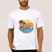 T-shirt Conception de nom de coucher de soleil rétro Luke (Devant)