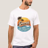 T-shirt Conception de nom Garrett Retro Sunset (Devant)