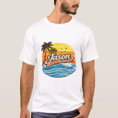 T-shirt Conception de nom Jason Retro Sunset (Devant)