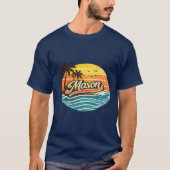 T-shirt Conception de nom rétro Mason Sunset (Devant)