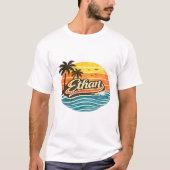 T-shirt Conception de nom Sunset Ethan Retro (Devant)