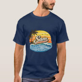 T-shirt Conception de nom Sunset Retro Sam (Devant)