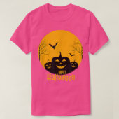 T-shirt Conception de nuit Citrouille d'Halloween simple (Design devant)
