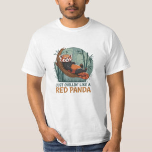 T-shirt Conception de panda rouge adorable et audacieuse