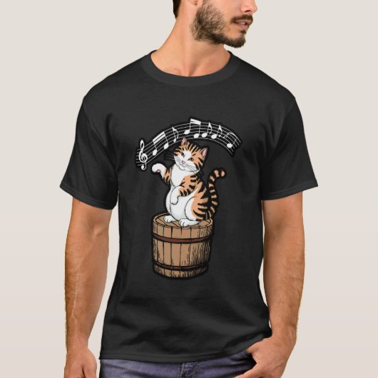 T-shirt Conception de partition de musique de chat drôle (Devant)