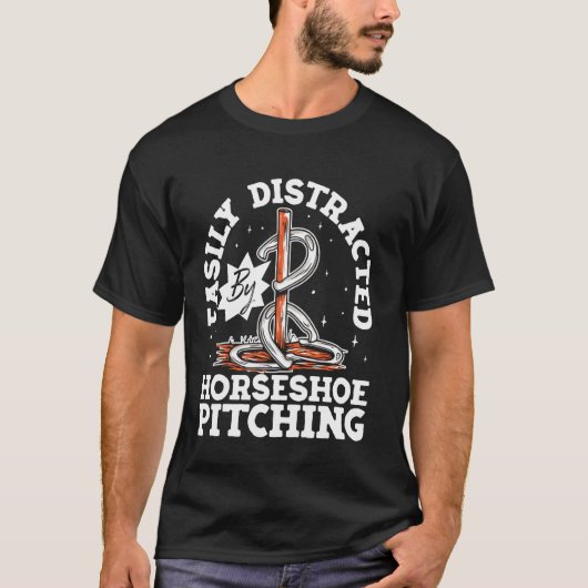 T-shirt Conception de passionné de lancer de fer à cheval (Devant)