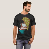 T-shirt Conception de pêche à l'hook avec art de poisson b (Devant entier)