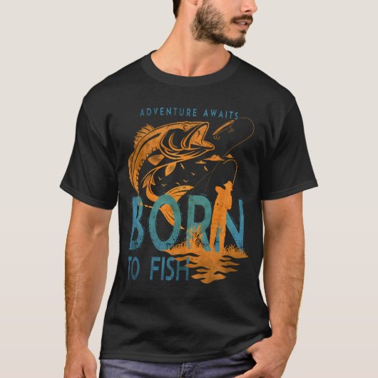 T-shirt Conception de pêche au flétan (Devant)