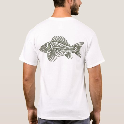 T-shirt Conception de pêche d'ossature de poisson (Dos)