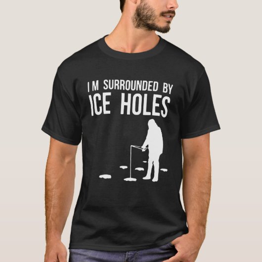 T-shirt Conception De Pêche Sur Glace Im Entouré De Trous  (Devant)