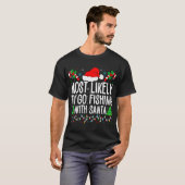 T-shirt Conception de pêcheur de Noël laid - Joyeux Fishma (Devant entier)