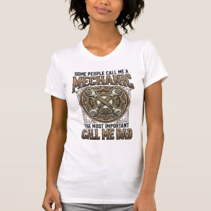 T-shirt Conception de père de clé de pignon de mécanicien