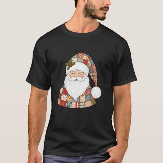 T-shirt Conception de Père Noël en patchwork cosy (Devant)