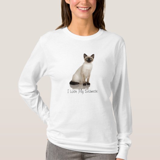 T-shirt Conception de photographie de chat siamois (Devant)