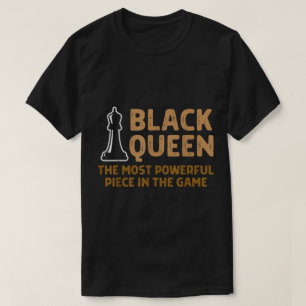 T-shirt Conception de pièce puissante de reine noire d'éch