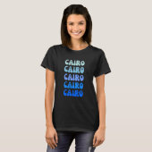 T-shirt Conception de pile de noms rétro du Caire (Devant entier)