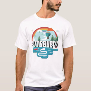 T-shirt Conception de Pittsburgh, paysage urbain de la
