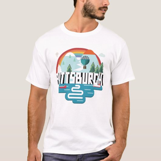T-shirt Conception de Pittsburgh, paysage urbain de la (Devant)