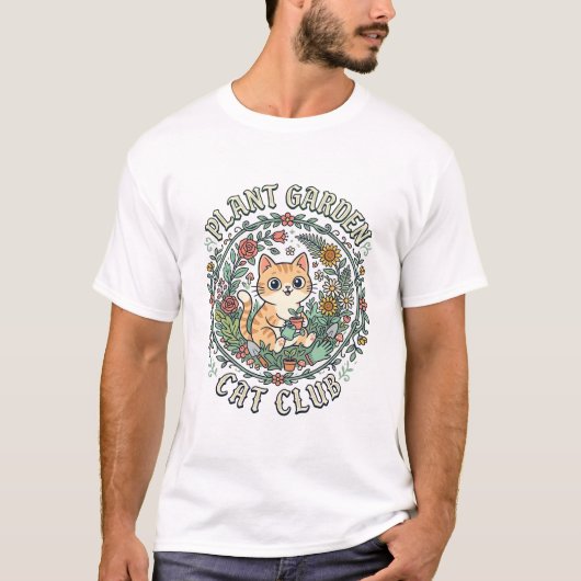 T-shirt Conception de plante de jardin de chat drôle - Pla (Devant)